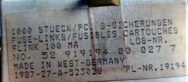 Feinsicherung Flink 20x5mm 100mA