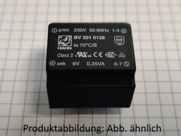 Hahn Travo BV 201 0128 Trafo 230V/6V 0,35 VA - elektronik-repo.de