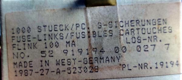 Feinsicherung Flink 20x5mm 100mA